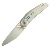 Reate Knives VK-Tron Detent Action Lock Gray Titanium Folding M390 Knife 215