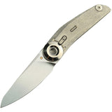 Reate Knives VK-Tron Detent Action Lock Crystallized Silver Titanium Folding M390 Knife 218