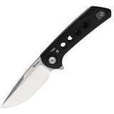 Reate Knives PL-XF Pivot Lock Black Micarta Folding Stonewash Nitro-V Knife PLXF11