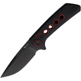 Reate Knives PL-XF Pivot Lock Black Micarta & Red G10 Folding Black PVD Nitro-V Pocket Knife PLXF2