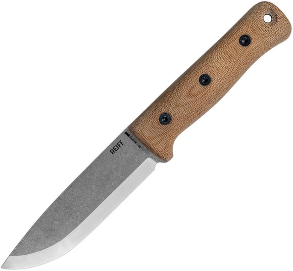 Reiff Knives S5 Natural Micarta CPM-3V Carbon Steel Fixed Blade Knife S5021NCMK