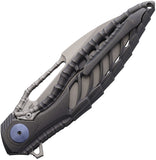 Rike Knife Thor 6 Framelock Dark Gray Titanium Folding Bohler M390 Pocket Knife 112872