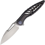 Rike Knife Thor 6 Framelock Dark Gray Titanium Folding Bohler M390 Pocket Knife 112872