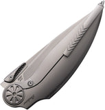 Rike Knife Predator P Framelock Gray Titanium Folding Bohler M390 Pocket Knife 140121