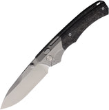 REMETTE WD107 Button Lock Gray Titanium & Carbon Fiber Folding M390 Knife WD107