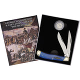 Rough Ryder Patriot Series Jumbo Trapper Blue Smooth Bone Folding Knife Gift Set 2511