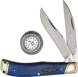 Rough Ryder Patriot Series Jumbo Trapper Blue Smooth Bone Folding Knife Gift Set 2511