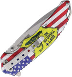 Rough Rider Linerlock A/O Don't Tread On Me Flag Aluminum Folding Stainless Pocket Knife 2686