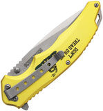 Rough Rider Linerlock A/O Don't Tread On Me Yellow Aluminum Folding Stainless Pocket Knife 2687
