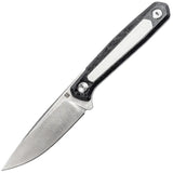 Real Steel Dex Apex Carbon Fiber & White G10 Bohler M390 Fixed Blade Knife 3501FW