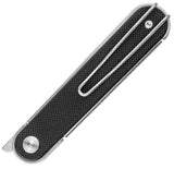 Real Steel Iris Front Flipper Linerlock Black G10 Folding 12C27 Pocket Knife 8061BB