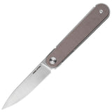 Real Steel Iris Front Flipper Linerlock Coyote Tan G10 Folding 12C27 Pocket Knife 8061BC