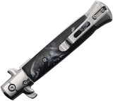 Ruko Shark Linerlock A/O Black Swirl Folding 420A Stainless Pocket Knife 98354
