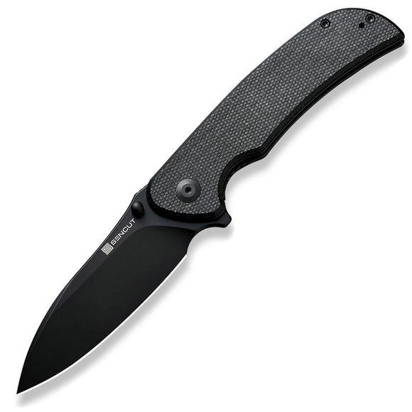 SENCUT Borzam Linerlock Black Micarta Folding 9Cr18MoV Pocket Knife 230773