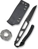 SENCUT Texo Black Stonewashed 9Cr18MoV Reverse Tanto Fixed Blade Knife 230951