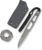 SENCUT Texo Stonewashed 9Cr18MoV Reverse Tanto Fixed Blade Knife 230952