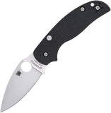 Spyderco Sage 6 Button Compression Lock Black G10 & Carbon Fiber Folding S30V Knife 123CFBCLP