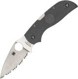 Spyderco Chaparral Lightweight Lockback Gray FRN Folding CTS-XHP Serrated Knife 152SGY
