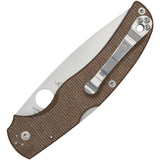 Spyderco Native Chief Lockback Brown Micarta Folding CruWear Pocket Knife 244MPCW