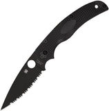 Spyderco Native Chief Lockback Black FRN Folding CTS-BD1N Serrated Knife 244SBBK