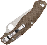 Spyderco Military 2 Compression Lock Brown Micarta Folding CruWear Pocket Knife 36MPCW2