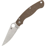 Spyderco Military 2 Compression Lock Brown Micarta Folding CruWear Pocket Knife 36MPCW2