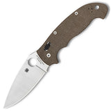 Spyderco Manix 2 XL Ball Bearing Brown Canvas Micarta Folding CruWear Knife 95MPCW2