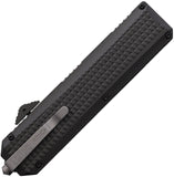 Schrade Out The Front OTF A/O Black Aluminum Serrated Stainless Spear Pt Knife OTF4BS