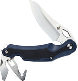 Saffire Toolamn Linerlock Black & Blue FRN & TPR Folding 8Cr14MoV Knife A936101