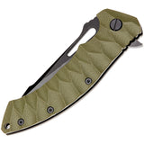 SKIF Knives Shark Framelock OD Green G10 Folding Black 9Cr18MoV Pocket Knife 421SEBG