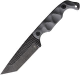 Stroup Knives Bravo 5 Gray G10 1095HC Tanto Fixed Blade Knife w/ Sheath B5TGRG10