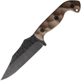 Stroup Knives TU1 Flat Dark Earth G10 1095HC Fixed Blade Knife w/ Sheath TU1FDEG10