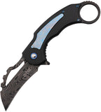 S-TEC Karambit Linerlock A/O Blue Aluminum Folding Pocket Knife 27208BL