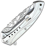 S-TEC Wildlife Framelock A/O Deer Tan Stainless Folding Pocket Knife 27801DR