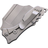 S-TEC Cleaver Framelock Gray Folding Stainless Pocket Knife S020SL