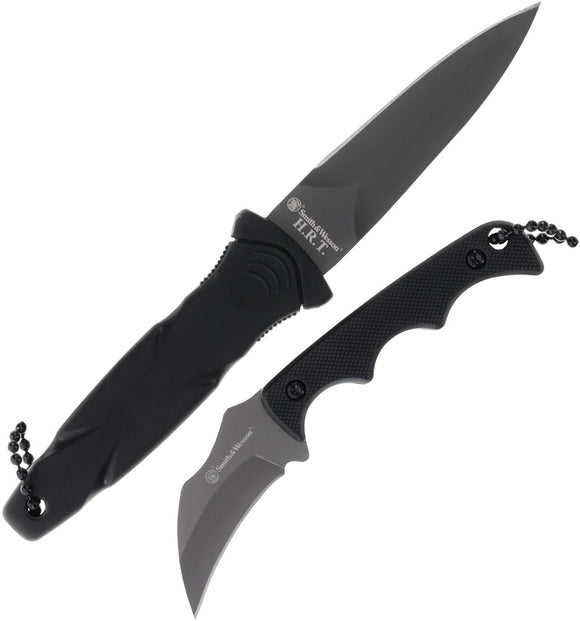 Smith & Wesson Neck & Boot Combo Black Stainless Fixed Blade Set P1188453
