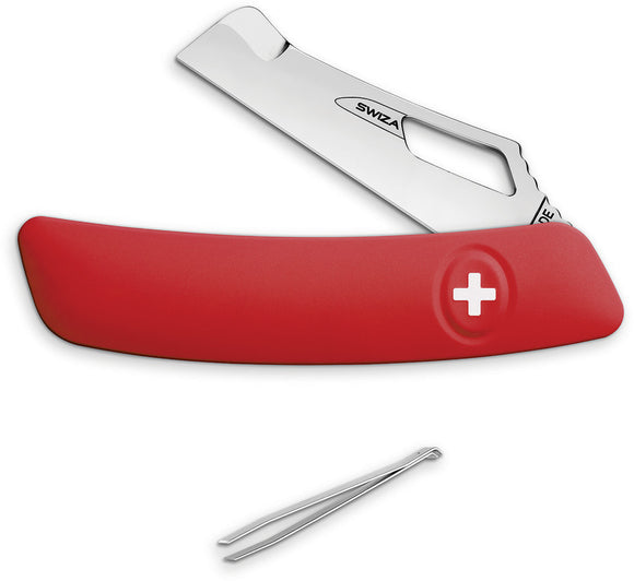 Swiza Garden Grafting Red & White Folding Stainless Pocket Knife S9001000