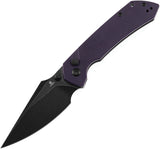 Tenable Knives Fenrir Button Lock Purple G10 Folding 14C28N Pocket Knife 1034F10