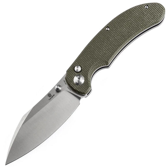 Tenable Knives Nesstreet Button Lock Green Micarta Folding 14C28N Pocket Knife 1039F4