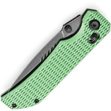 Tenable Knives Eaglestrike Crossbar Lock Green Aluminum Folding Nitro-V Pocket Knife T1095V3