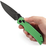 Tenable Knives Eaglestrike Crossbar Lock Green Aluminum Folding Nitro-V Pocket Knife T1095V3