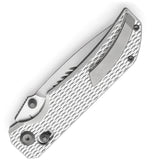 Tenable Knives Eaglestrike Crossbar Lock Silver Aluminum Folding Nitro-V Pocket Knife T1095V4