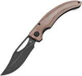 Tenable Knives Gideon Linerlock Brown Micarta Folding Nitro-V Pocket Knife 1119A2