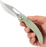 Tenable Knives Gideon Linerlock Jade G10 Folding Nitro-V Pocket Knife 1119A3
