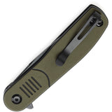 Tenable Knives Einar Linerlock OD Green & Black G10 Folding Nitro-V Pocket Knife 2072A1