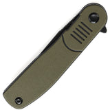 Tenable Knives Einar Linerlock OD Green & Black G10 Folding Nitro-V Pocket Knife 2072A1