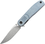 Tenable Knives Einar Linerlock Blue Micarta Folding Nitro-V Pocket Knife 2072A2