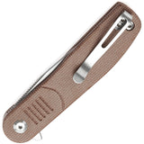 Tenable Knives Einar Linerlock Brown Micarta Folding Nitro-V Pocket Knife 2072A5