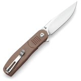 Tenable Knives Einar Linerlock Brown Micarta Folding Nitro-V Pocket Knife 2072A5