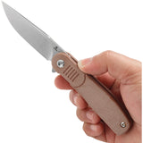 Tenable Knives Einar Linerlock Brown Micarta Folding Nitro-V Pocket Knife 2072A5